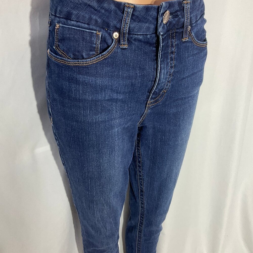 Seven7 Sz 10 Tummyless High Rise Skinny Jeans Womens Denim MY1975DE Dark Wash